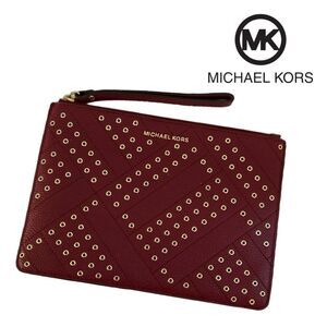 Michael Kors Leather Jet Set Travel XL Zip Clutch